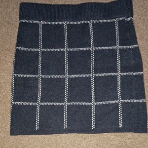 a new day Dark Gray and White Checkered Mini Skirt